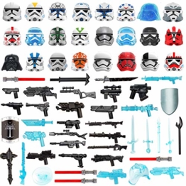 MBKE Custom Waffen Zubehör Set, 65St ,Helm and Schwert Waffen Set für Knight, Militär und Soldat , kompatibel mit Lego