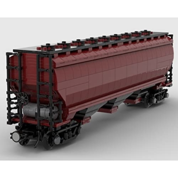 Myste Technik Zug Lokomotive Bausteine für New Grain Car Train, MOC-58578 City Güterzug DIY Klemmbausteine Bausatz, Kompatibel mit Lego City Zug, 725 Teile - Yellow.LXF