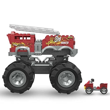 Mega Construx HHD19 - Hot Wheels 5-Alarm Bauset, Feuerwehr-Auto Monster Truck, Spielzeug-Auto mit 2 Feuerwehrmann-Spielfiguren und Zubehör, für Kinder ab 5 Jahren