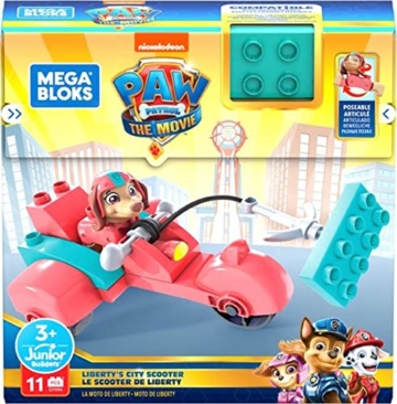 MEGA GYH94 - MEGA Bloks Paw Patrol Liberty Scooter Bauset mit 11 Bausteine, Spielzeug-Set für Kinder ab 3 Jahren