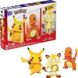Mega Mattel HPF94 Pokémon - Bausatz, Kanton Region Trio - Pikachu, Glumanda, Mauzi - 1