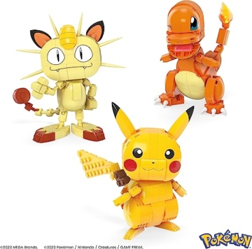 Mega Mattel HPF94 Pokémon - Bausatz, Kanton Region Trio - Pikachu, Glumanda, Mauzi - 3