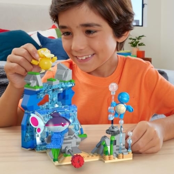 MEGA Pokémon Actionfigur-Bauspielzeug, Wasserabenteuer mit 319 Teilen und beweglichem Schiggy, Enton und Finneon, für Kinder, HXF79 - 2