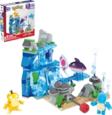 MEGA Pokémon Actionfigur-Bauspielzeug, Wasserabenteuer mit 319 Teilen und beweglichem Schiggy, Enton und Finneon, für Kinder, HXF79 - 1