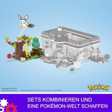MEGA Pokémon Adventure Builder - erlebnisreiches Bauset mit 194 Teilen, beweglichen Pokémon Emolga und Bisasam, fähig zu Flugbewegungen, für Kinder ab 7 Jahren, HTH69 - 6