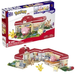 Mega Pokémon Bauset, 648 Teile, mit Pikachu, Chaneira, Evoli und Togepi, Bauspielzeug für Kinder und Erwachsene, Sammelfigur, ab 8 Jahren, HNT93 - 1
