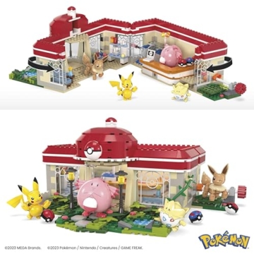 Mega Pokémon Bauset, 648 Teile, mit Pikachu, Chaneira, Evoli und Togepi, Bauspielzeug für Kinder und Erwachsene, Sammelfigur, ab 8 Jahren, HNT93 - 7