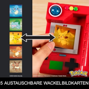MEGA Pokémon Bauspielzeug für Erwachsene, zusammenbaubarer Kanto-Region Pokédex mit 322 Teilen, Lichtfunktion und Karten, für Sammler, HYM37 - 4