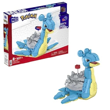 MEGA POKÉMON Lapras - Das gepanzerte Transport-Pokémon (18 cm) im 527-teiliges Bauset mit Kurbelmechanismus in der lizenzierten Sammleredition, HKT26 - 1