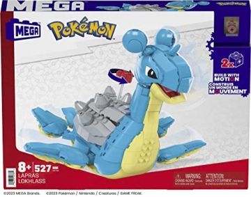 MEGA POKÉMON Lapras - Das gepanzerte Transport-Pokémon (18 cm) im 527-teiliges Bauset mit Kurbelmechanismus in der lizenzierten Sammleredition, HKT26 - 7