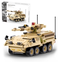 MEIEST Militärfahrzeug Bausteine Sets, gepanzerter Modell Ziegel Set Hochdetaillierter Satz für Militär Enthusiast, Jugendliche und Erwachsene (M1128 Mobile Gun System) - 1