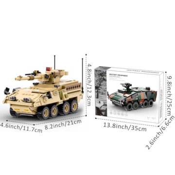 MEIEST Militärfahrzeug Bausteine Sets, gepanzerter Modell Ziegel Set Hochdetaillierter Satz für Militär Enthusiast, Jugendliche und Erwachsene (M1128 Mobile Gun System) - 7