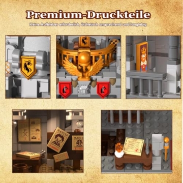 MikaBrical 2 in 1 Mittelalter Ritterburg Bausteine Set, Klemmbausteine Haus Schloss Architektur Castle Modular Building für Erwachsene (2484 Teile) - 4