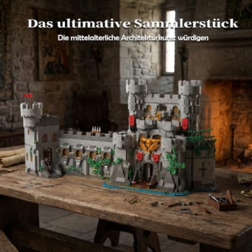 MikaBrical 2 in 1 Mittelalter Ritterburg Bausteine Set, Klemmbausteine Haus Schloss Architektur Castle Modular Building für Erwachsene (2484 Teile) - 8