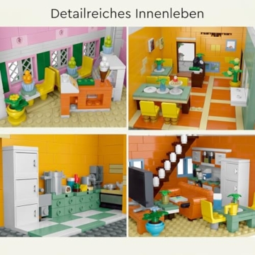 MikaBrical Europäisches Haus Klemmbausteine - 4017 Teile Italien Stadthäuser Modulbau, Modulares Gebäude Bauset mit Limonenladen & Pizzeria für Erwachsene Youmko YM010 - 5