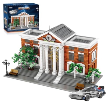 MikaBrical Klemmbausteine Clock Tower Courthouse mit Flugauto - 4269 Teile City Haus Film Architecture, Modular Building Set für Erwachsene - 1