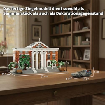 MikaBrical Klemmbausteine Clock Tower Courthouse mit Flugauto - 4269 Teile City Haus Film Architecture, Modular Building Set für Erwachsene - 8