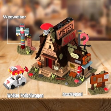 MikaBrical Klemmbausteine Haus Mystery Shack Bausatz, Kreatives Architektur Modell Set für Erwachsene und Spielefans (1125 Teile) - 2
