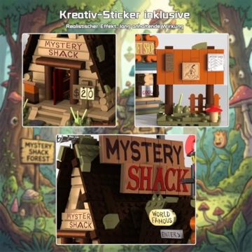 MikaBrical Klemmbausteine Haus Mystery Shack Bausatz, Kreatives Architektur Modell Set für Erwachsene und Spielefans (1125 Teile) - 5