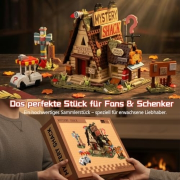 MikaBrical Klemmbausteine Haus Mystery Shack Bausatz, Kreatives Architektur Modell Set für Erwachsene und Spielefans (1125 Teile) - 8