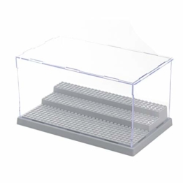 MIMIEYES Acryl Schaukasten Vitrine für Minifiguren Perspex Staubbeweis Show Fall Base 3 Schritte (Grau) - 1