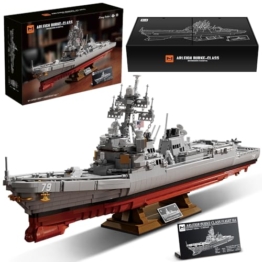 MISINI M7021 Arleigh Burke-Class Zerstörer 1:200 Klemmbausteine Set, 3601 Teile USN Kriegsschiff Modell, Groß MOC Schlachtschiff Gebäude Spielzeug Geschenk für militärische Enthusiasten und Erwachsene - 1
