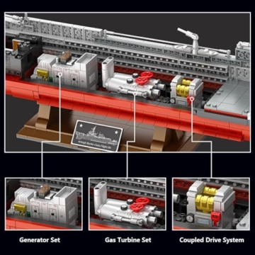 MISINI M7021 Arleigh Burke-Class Zerstörer 1:200 Klemmbausteine Set, 3601 Teile USN Kriegsschiff Modell, Groß MOC Schlachtschiff Gebäude Spielzeug Geschenk für militärische Enthusiasten und Erwachsene - 4