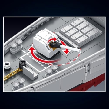 MISINI M7021 Arleigh Burke-Class Zerstörer 1:200 Klemmbausteine Set, 3601 Teile USN Kriegsschiff Modell, Groß MOC Schlachtschiff Gebäude Spielzeug Geschenk für militärische Enthusiasten und Erwachsene - 6