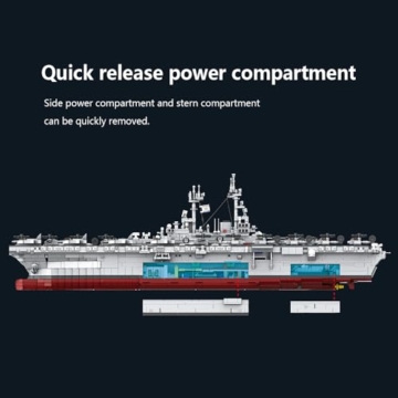 MISINI M7024 Amphibisches Angriffsschiff der Wasp-Klasse Klemmbausteine Technik, Militärserie, 1:300 Groß Kriegsschiff, 5220 Teile, Flugzeugträger-Sammlerspielzeug, MOC-Schlachtschiff für Erwachsene - 6