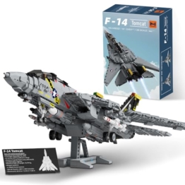 MISINI M8021 F-14 Tomcat Fighter Bausteine Set, 2453 PCS Military Series Air Force Medium Utility 1:35 Verhältnis Fighter Block Set, Erwachsene Sammlung Spielzeug Geschenk Modell Flugzeug - 1