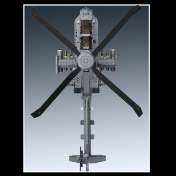 MISINI M8023 AH-64 Apache Langbogen Angriff Hubschrauber Block Kit, 1383 Stück der Militärarmee Bewaffneten Hubschrauber Bausteinsatz, 1:35 Maßstab, Erwachsene Sammlung Spielzeug Modell Flugzeug - 4