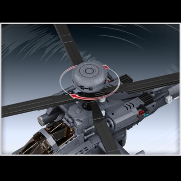 MISINI M8023 AH-64 Apache Langbogen Angriff Hubschrauber Block Kit, 1383 Stück der Militärarmee Bewaffneten Hubschrauber Bausteinsatz, 1:35 Maßstab, Erwachsene Sammlung Spielzeug Modell Flugzeug - 5