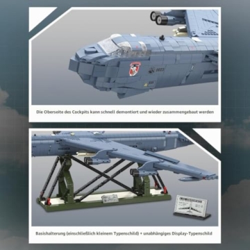 MISINI M8028 1:50 B-52H Stratofortress Bomber Klemmbausteine Bausatz, Große MOC Militärflugzeug Modell mit Stand, Sammlergrade Armee Flugzeug Geschenk für Militärfans und Erwachsene-5196 Stück - 4