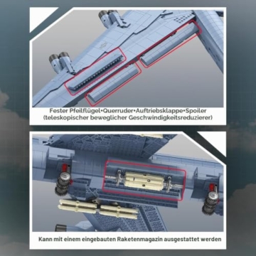 MISINI M8028 1:50 B-52H Stratofortress Bomber Klemmbausteine Bausatz, Große MOC Militärflugzeug Modell mit Stand, Sammlergrade Armee Flugzeug Geschenk für Militärfans und Erwachsene-5196 Stück - 5
