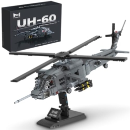 MISINI M8039 UH-60 Bewaffneter Black Hawk Hubschrauber Klemmbausteine Technik, 1377 Teile Militärserie Armee Spezialeinheiten Flugzeug, Mehrzweck- und Kampfhubschrauber Geschenk für erwachsene Sammler - 1