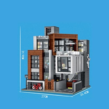 MISINI Mork 10204 Modern Villa Bausteine Haus,Modulares Klemmbausteine MOC Haus Bauset,3623PCS groß Streetview Building Blocks mit Garage,Erwachsener Bauspielzeug