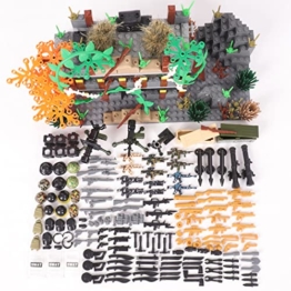 MISINI Technik 4230 Militär Waffen Swat Kampfszene Set,680 Teile WW2 Minifiguren Militärgebäude Kit Waffe Zubehör Pack Spielzeug kompatibel mit Lego