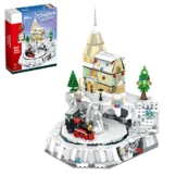 MISINI Technik Reobrix 66003 Weihnachten Bausteine Spielzeug Bauset, 1203 Teile MOC Weihnachten Kleinstadt Drehbare Zug Klemmbausteine, Modular Haus Architektur Modell Kompatibel mit Lego - 1