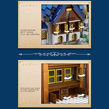 MISINI Technik Reobrix 66028 Mittelalter Leuchtturm Architecture Bausteine Set, 3228 Teile groß MOC Modular Haus Modell Klemmbausteine Bausatz, Spielzeug Geschenk für Erwachsene, kompatibel mit Lego