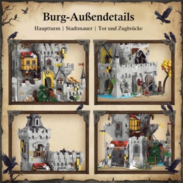 Mocbuiie 3 in 1 Raven King's Castle Klemmbausteine Burg 4961 Teile - 3