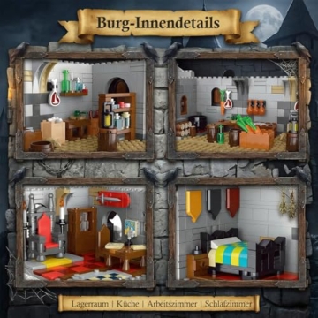 Mocbuiie 3 in 1 Raven King's Castle Klemmbausteine Burg 4961 Teile - 4
