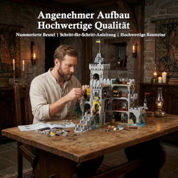 Mocbuiie 3 in 1 Raven King's Castle Klemmbausteine Burg 4961 Teile - 6