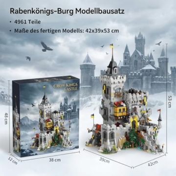 Mocbuiie 3 in 1 Raven King's Castle Klemmbausteine Burg 4961 Teile - 7