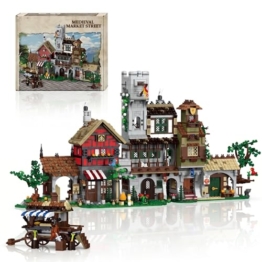 Mocbuiie Klemmbausteine Mittelalter Marktplatz 3021 Teile - 1