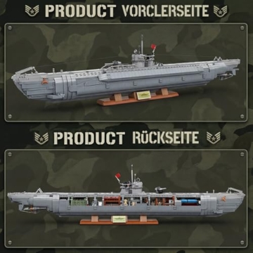 Mocbuiie WWII Submarine U-552 Klemmbausteine U-Boot 6172 Teile