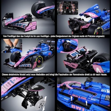 MocSpaß Technik F1 Auto für CADA F1 Team A525 Rennwagen, 2170+ Teile Technik Rennauto, C64012W Rennautos Bausatz MOC 1: 8 KIemmbausteine Set für Erwachsene Baufans - 4