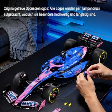 MocSpaß Technik F1 Auto für CADA F1 Team A525 Rennwagen, 2170+ Teile Technik Rennauto, C64012W Rennautos Bausatz MOC 1: 8 KIemmbausteine Set für Erwachsene Baufans - 6
