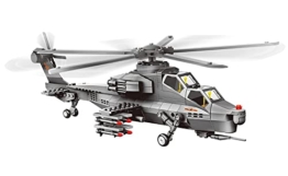 Modell WZ-10. Modell eines Kampfhubschrauber zum Bauen mit Bausteinen. Luftfahrtmodell 1:38. - 1
