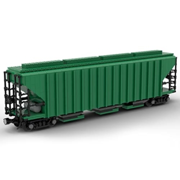 Motorstart MOC-58577 Old Grain Car Zugbausteine MOC-Set, Grüne Güterzug-Lokomotiven-Bauklötzchen-Kit, Technik Eisenbahn-Güterzug-Spielzeugmodell, kompatibel mit Lego