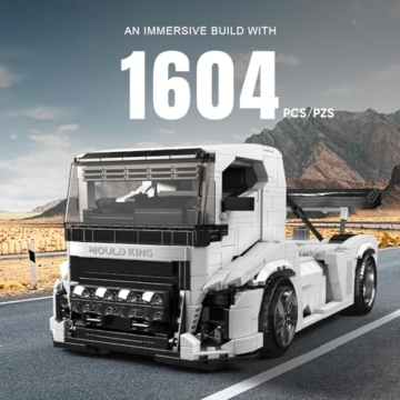 Mould King 10036 Technik Ritter LKW Bausatz Klemmbausteine Kit, 1604+ Teiles Kreativer Sportwagen LKW Model Bausteine Spielzeug für Jugendliche/Erwachsen (Statische Version) - 3